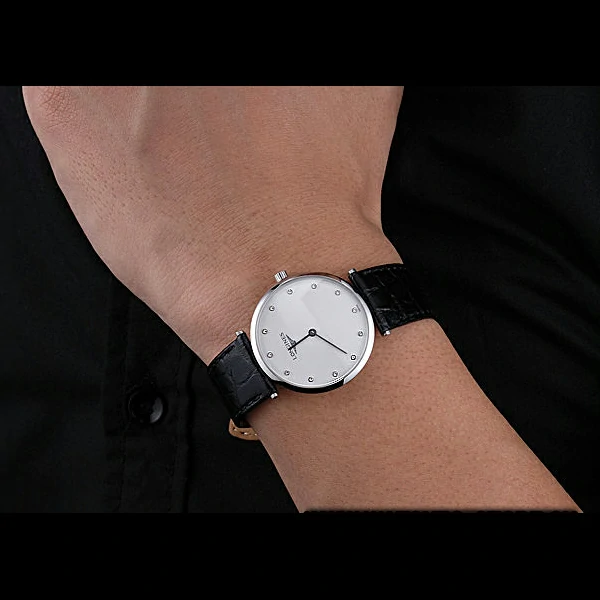 Longines La Grande Classique White Dial Black Leather Band Diamond Markers Homme new60026
