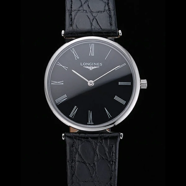 Longines La Grande Classique Black Dial Black Leather Band Homme new60032