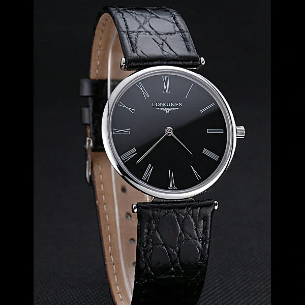 Longines La Grande Classique Black Dial Black Leather Band Homme new60032
