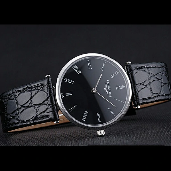 Longines La Grande Classique Black Dial Black Leather Band Homme new60032