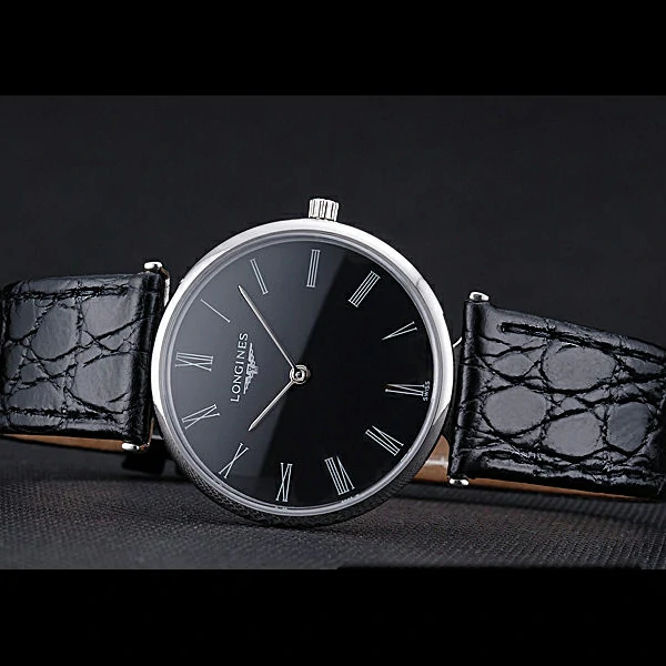 Longines La Grande Classique Black Dial Black Leather Band Homme new60032