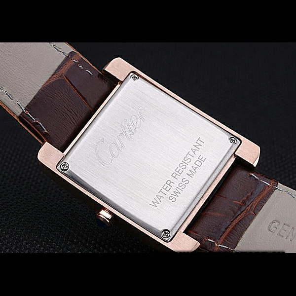 Cartier Tank MC Gold Diamond Case Brown Dial Brown Leather Strap new60068