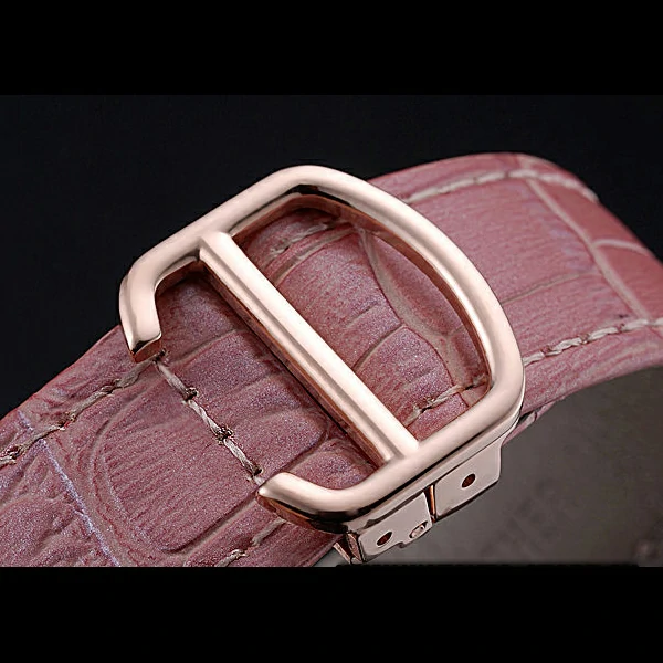 Cartier Tank MC Gold Case White Dial Pink Leather Strap new60074