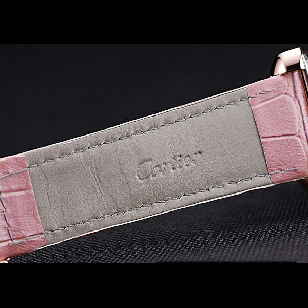Cartier Tank MC Gold Case White Dial Pink Leather Strap new60074