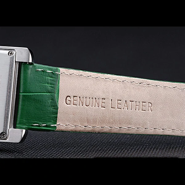 Cartier Tank MC Stainless Steel Case White Dial Green Leather Strap new60075