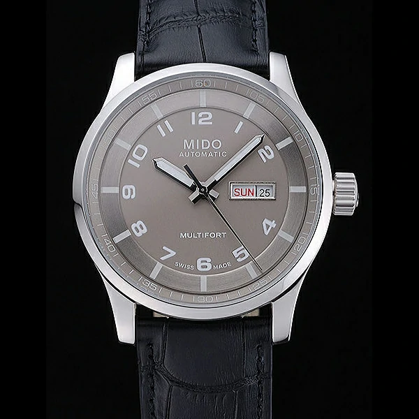 Mido Multifort Grey Dial Black Leather Strap new60077