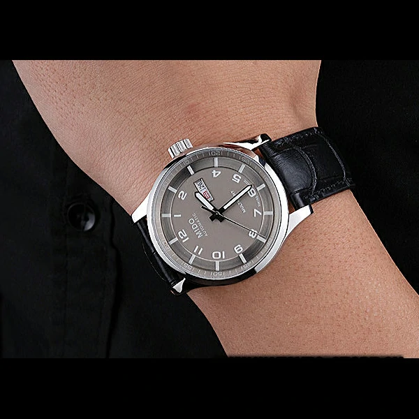 Mido Multifort Grey Dial Black Leather Strap new60077