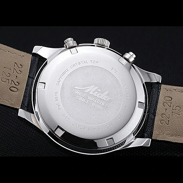 Mido Multifort Cronograph All Black & Grey Dial Black Leather Strap new60080