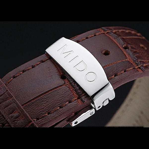Mido Multifort Cronograph All White & Black Dial Brown Leather Strap new60081