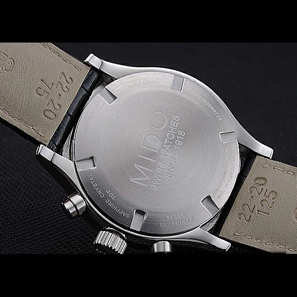 Mido Multifort Cronograph 2 Tone Dial Black Leather Strap new60082