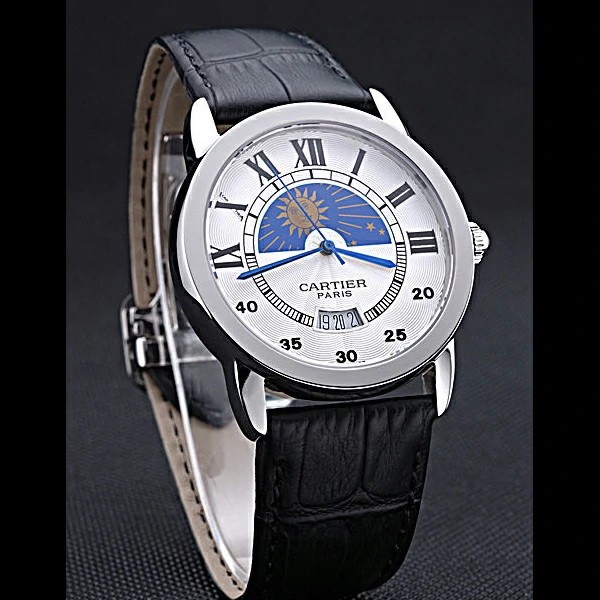 Cartier Moonphase Stainless Silver Dial White Dial new60085