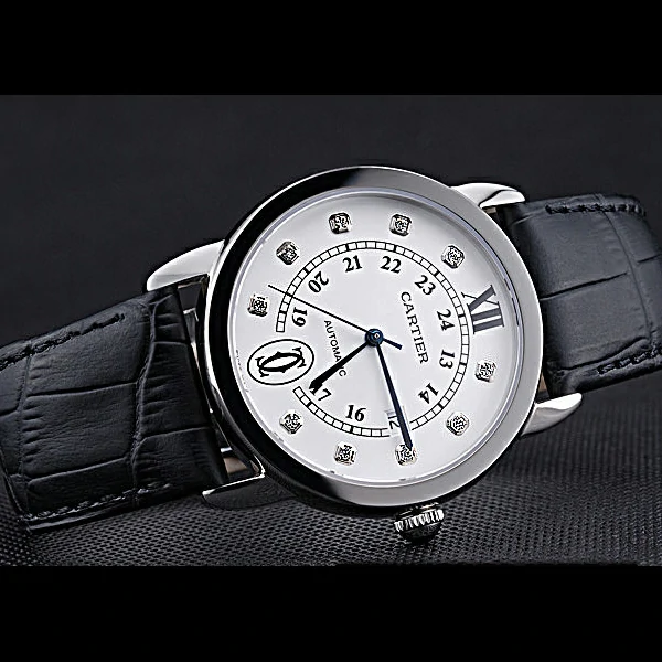 Cartier Ronde Louis Stainless Steel Case White Dial Diamond Numerals new60086