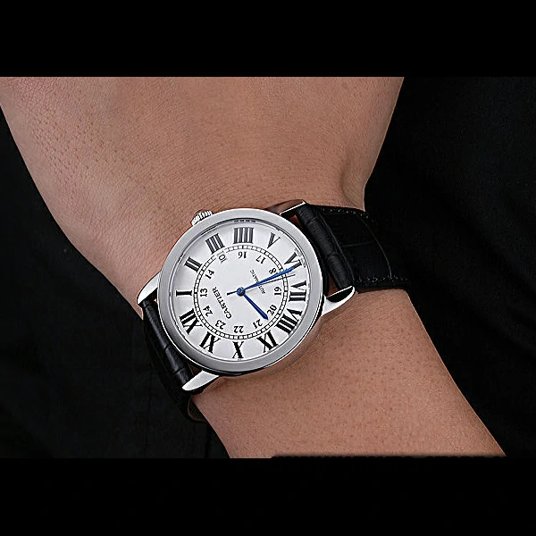 Cartier Ronde Solo Stainless Steel Case White Dial Roman Numerals new60088