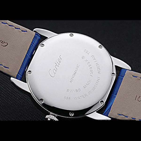Cartier Ronde Solo Stainless Steel Case Blue Dial Roman Numerals new60090