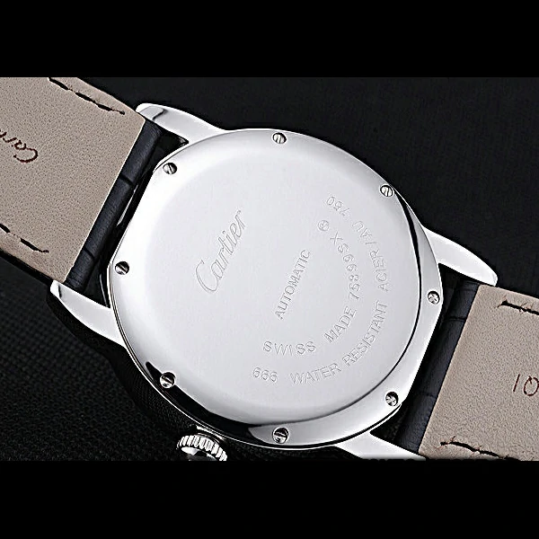 Cartier Ronde Louis Stainless Steel Diamond Case White Dial Roman and Diamond Numerals new60095