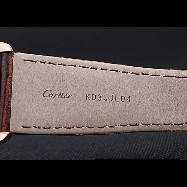 Cartier Ronde Louis Gold Case White Dial Roman and Diamond Numerals new60097