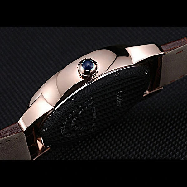 Cartier Ronde Louis Gold Case White Dial Roman and Diamond Numerals new60097