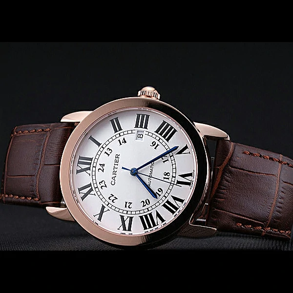 Cartier Ronde Solo Gold Case White Dial Roman Numerals new60098