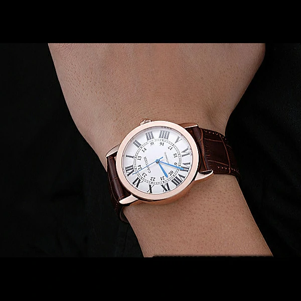 Cartier Ronde Solo Gold Case White Dial Roman Numerals new60098