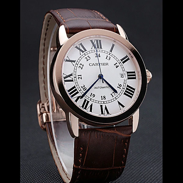 Cartier Ronde Solo Gold Case White Dial Roman Numerals new60098