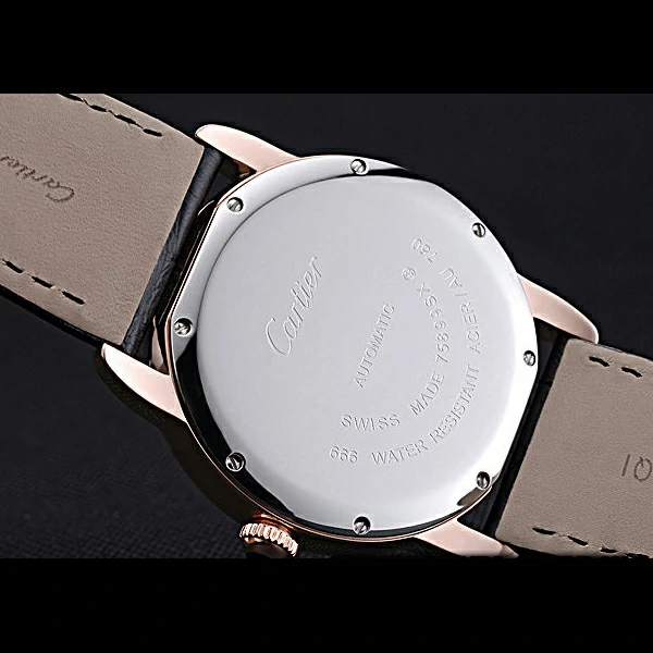 Cartier Ronde Solo Gold Case Black Dial Roman Numerals new60099