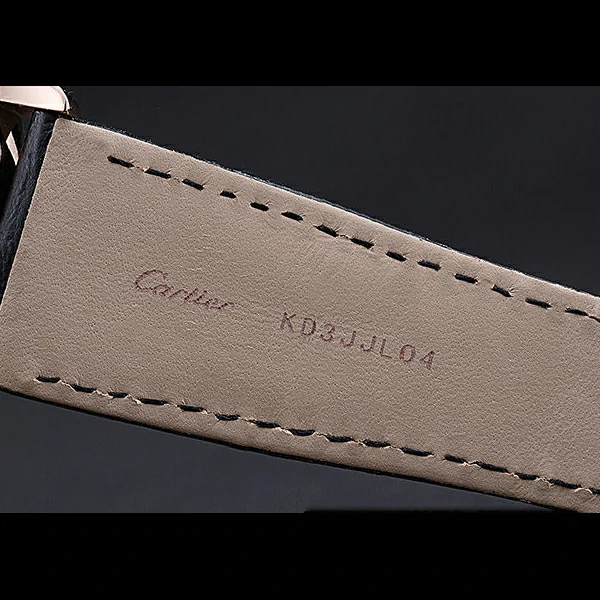 Cartier Ronde Solo Gold Diamond Case Black Dial Roman Numerals new60104