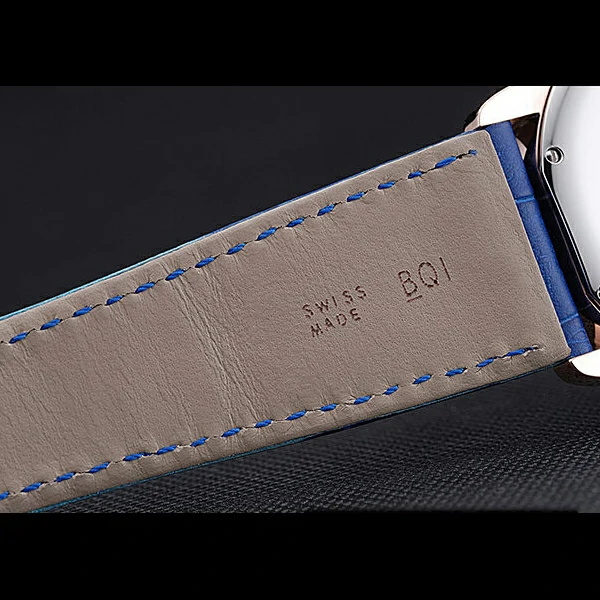 Cartier Ronde Solo Gold Diamond Case Blue Dial Roman Numerals new60105