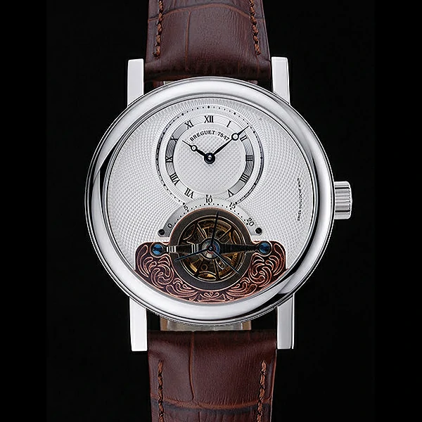 Breguet Classique Grande Complication Tourbillon Silver Case White Dial Brown Leather Strap new60107