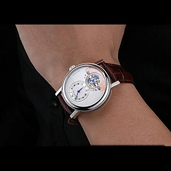 Breguet Classique Grande Complication Tourbillon Silver Case White Dial Brown Leather Strap new60107