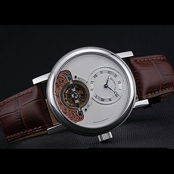 Breguet Classique Grande Complication Tourbillon Silver Case White Dial Brown Leather Strap new60107