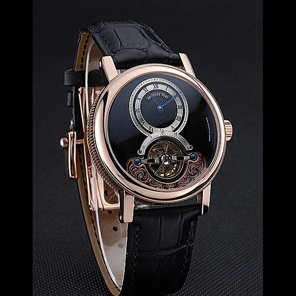Breguet Classique Grande Complication Tourbillon Gold Case Black Dial Black Leather Strap new60108