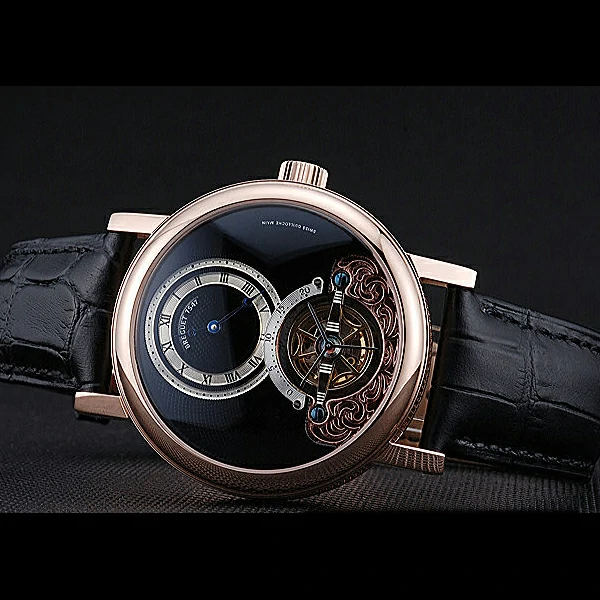 Breguet Classique Grande Complication Tourbillon Gold Case Black Dial Black Leather Strap new60108