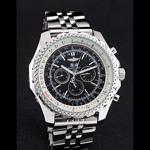 Breitling Bentley 6.75 Speed Black Dial Stainless Steel Case And Bracelet new60112