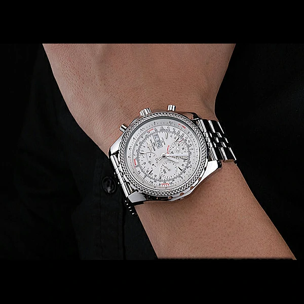 Breitling Bentley GT Racing White Dial Stainless Steel Case And Bracelet new60116