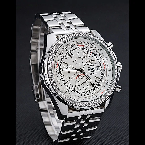 Breitling Bentley GT Racing White Dial Stainless Steel Case And Bracelet new60116