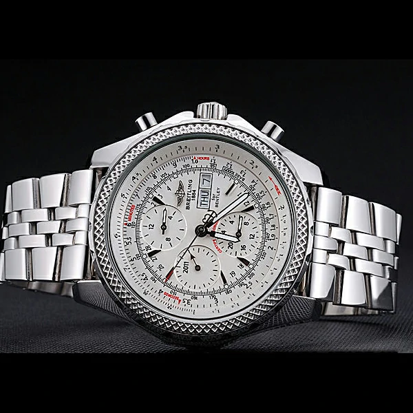 Breitling Bentley GT Racing White Dial Stainless Steel Case And Bracelet new60116