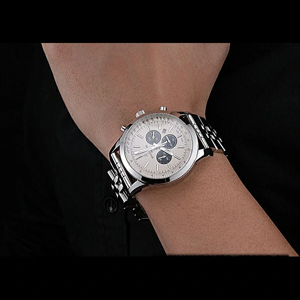 Breitling Transocean Chronograph White Dial Stainless Steel Case And Bracelet new60121