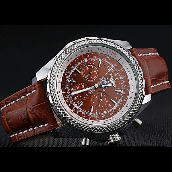 Breitling Bentley 6.75 Speed Bronze Dial Stainless Steel Case Brown Leather Bracelet new60123