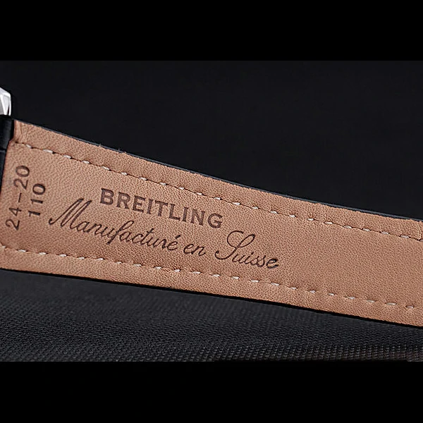 Breitling Bentley 6.75 Speed Black Dial Stainless Steel Case Black Leather Bracelet new60124