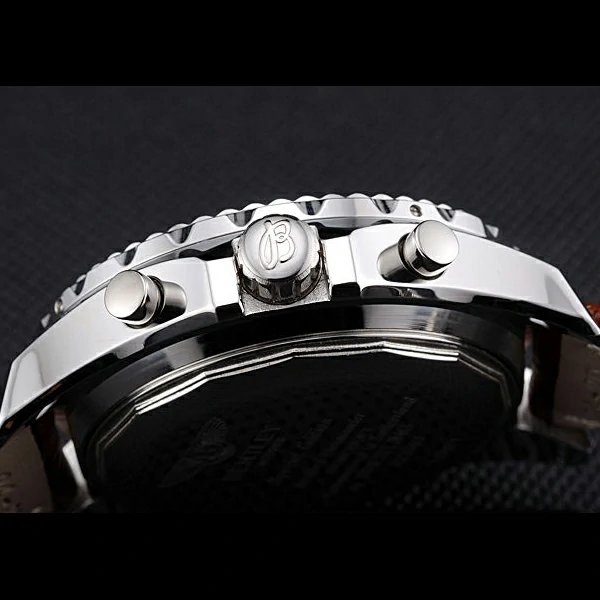 Breitling Bentley 6.75 Speed White Dial Stainless Steel Case Brown Leather Bracelet new60125