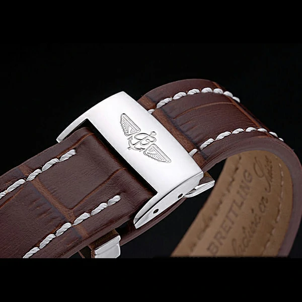 Breitling Bentley Motors T Stainless Steel Case White Dial Brown Leather Bracelet new60130