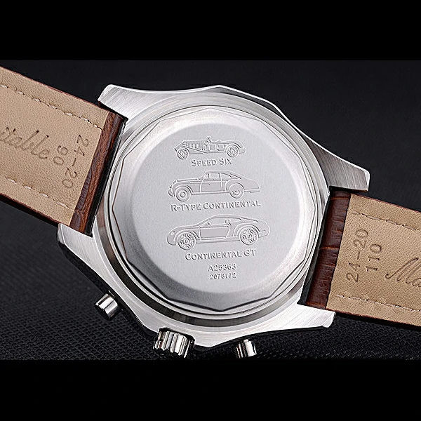 Breitling Bentley Motors T Stainless Steel Case White Dial Brown Leather Bracelet new60130