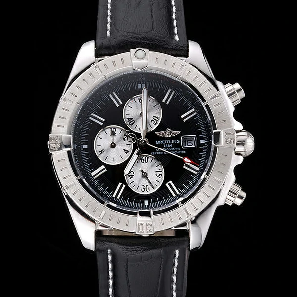 Breitling Chronomat 13 Stainless Steel Case Blue Dial Blue Leather Bracelet new60133