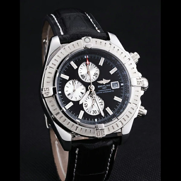 Breitling Chronomat 13 Stainless Steel Case Blue Dial Blue Leather Bracelet new60133