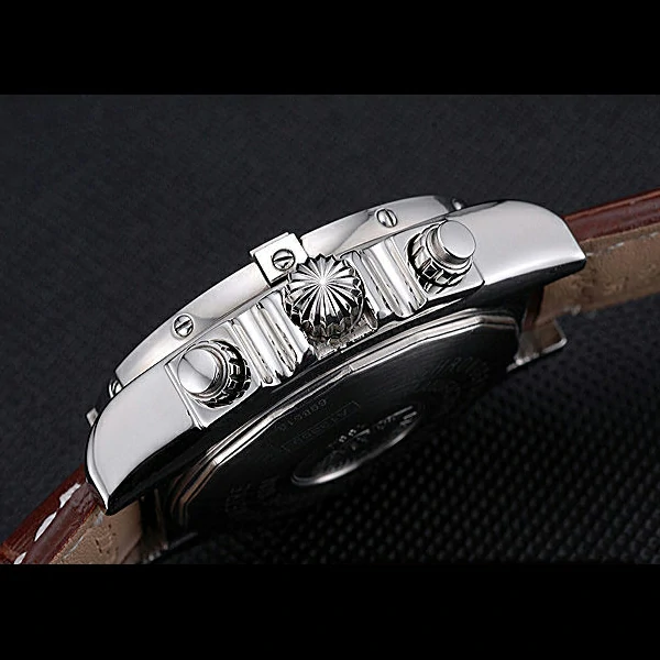 Breitling Chronomat 13 Stainless Steel Case White Dial Brown Leather Bracelet new60135