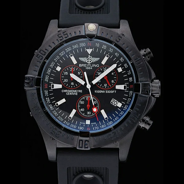 Breitling Avenger Seawolf Ion Plated Steinless Steel Case Black Dial Rubber Bracelet new60136