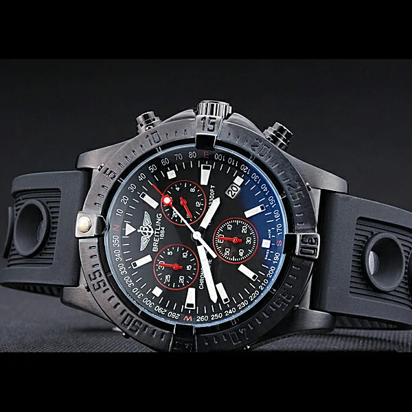 Breitling Avenger Seawolf Ion Plated Steinless Steel Case Black Dial Rubber Bracelet new60136
