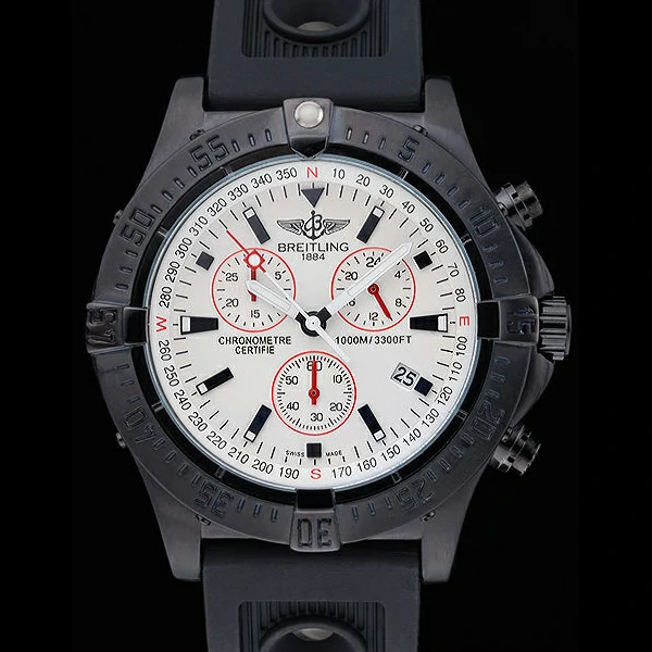 Breitling Avenger Seawolf Ion Plated Steinless Steel Case White Dial Rubber Bracelet new60137
