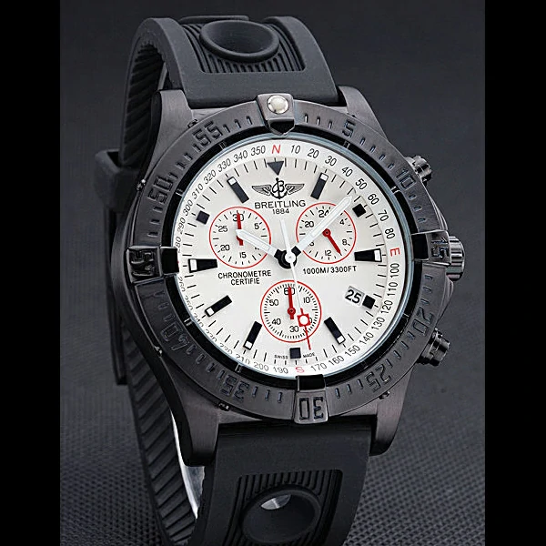 Breitling Avenger Seawolf Ion Plated Steinless Steel Case White Dial Rubber Bracelet new60137