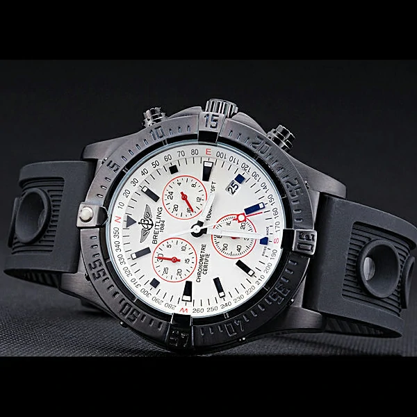 Breitling Avenger Seawolf Ion Plated Steinless Steel Case White Dial Rubber Bracelet new60137